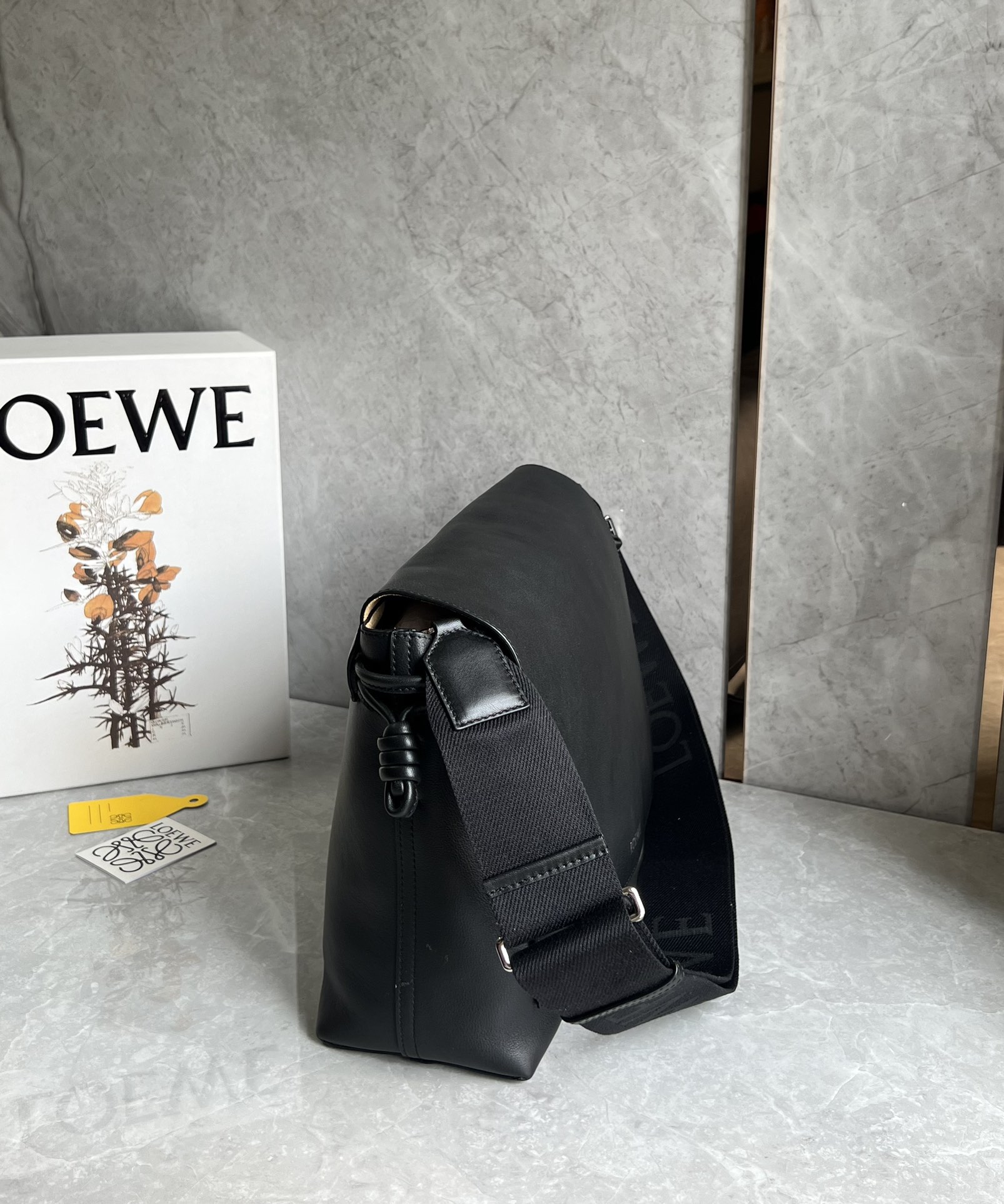 Loewe Flamenco Satchel in Shiny Supple Calfskin Black